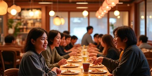 가족 단위 손님들로 붐비는 공간에 찜닭 레스토랑